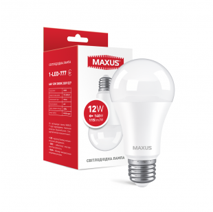 Купить Лампа светодиодная MAXUS 1-LED-777 A60 12W 3000K 220V E27 (1-LED-777) 70,00 грн
