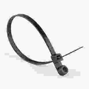 Стяжка кабельна (хомут) з кільцем під монтаж 5х200 (4,8х200мм) чорна (100 шт)