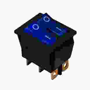 KCD2-2101N BL+BL/B 220V Переключатель 2 клав. синий + синий с подсветкой TNSy