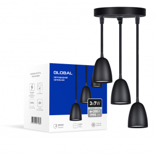 Купить Светильник светодиодный GPL-01C GLOBAL 21W 4100K черный (3-GPL-12141-CB) 970,00 грн