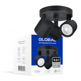 Купити Світильник світлодіодний GSL-02C GLOBAL 12W 4100K чорний 910,00 грн