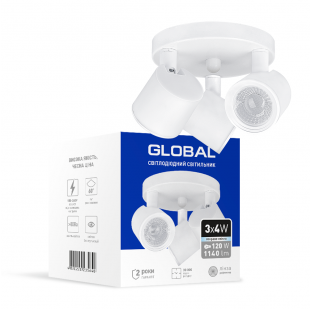 Купити Світильник світлодіодний GSL-02C GLOBAL 12W 4100K білий 910,00 грн