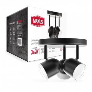 Купить Светильник светодиодный MSL-01R MAXUS 12W 4100K черный (3-MSL-11241-RB) 1 250,00 грн