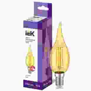Купить Лампа LED CВ35 свеча на ветру, золото 5Вт, 230В, 2700К, E14 серия 360°, IEK (Арт. LLF-CB35-5-230-30-E14-CLG) 54,20 грн