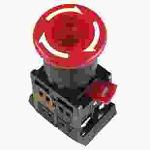 Кнопка ANE-22 "Грибок" із фіксацій червоний d22мм неон/240В 1з+1р IEK