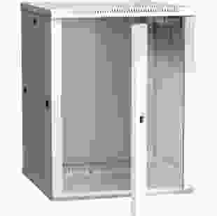 Купить Шкаф настенный 19" LINEA W, 15U, 600x600 мм, стеклянная передняя дверь, серый (Арт. LWR3-15U66-GF) 5 714,60 грн