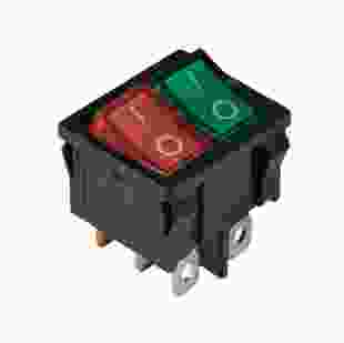 KCD1-6-2101N G+R/B 220V Перемикач 2 клав. зелений + червоний з підсвічуванням TNSy