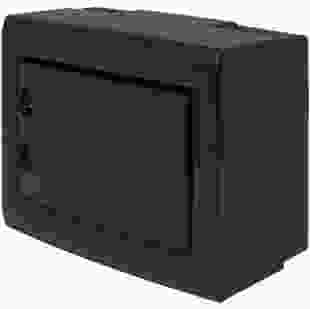 Корпус пластиковий на  8 модулів e.plbox.pro.n.08b.black навісний, чорний з непрозорими дверцятами IP40