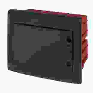 Корпус пластиковий на 12 модулів e.plbox.pro.w.12b.black вбудованний, чорний з непрозорими дверцятами IP40