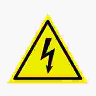Знак "Обережно!Електрична напруга" (80х90х90)
