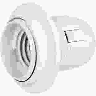 Купити Патрон пластиковий e.lamp socket with nut.E27.pl.white, Е27 з гайкою, білий 12,70 грн