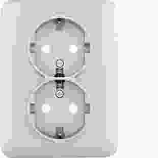 Купить Розетка с з/к двойная с защитой контактов Lumina, серебро, 16А/230В (Арт. WL1262) 181,20 грн