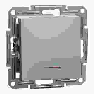 Купити Вимикач 1-клавішний з підсвіткою, самозажимний контакт, сталь, Asfora 220,30 грн