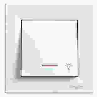 Купити Кнопка "Світло" з підсвіткою, самозажимний контакт, біла, Asfora 295,90 грн