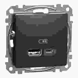 Купити Розетка USB тип A+C 2,4 A, чорна Sedna Design 2 828,70 грн