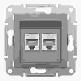 Купити Розетка комп'ютерна подвійна RJ45 кат.6е UTP, сталь, Asfora 852,00 грн