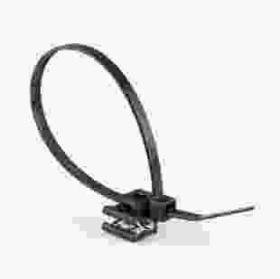 Купити Стяжка кабельна с кріпленням на кромку ударостійка 5х280 (4,8х280мм) чорна (100шт) , TAKEL 466,20 грн