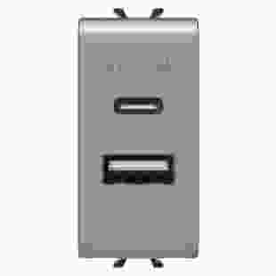 Купити Розетка 2хUSB Chorusmart A+C TYPE 5V 3A 1M титан GEWISS 2 475,00 грн