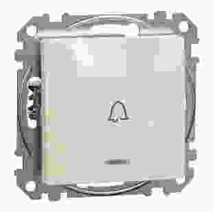 Купити Вимикач кнопковий 1-клавішний з символом ''Дзвоник'' з синьою підсвіткою, 10A, бежевий, Sedna Design 668,60 грн