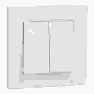 Купити Вимикач 2-клавішний, самозажимний контакт, білий, Asfora 138,50 грн