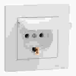 Купити Розетка з кришкою з заземлюючим контактом, білий, Asfora 168,20 грн