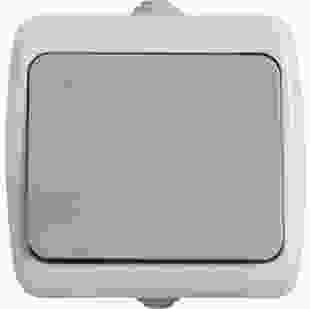 Купити Вимикач одноклавішний e.aqua.1111.grg для зовнішнього монтажу, IP44, сірий 65,10 грн