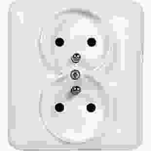 Купити Розетка з з/к подвійна, 220В з центр заземл контактом 47,30 грн