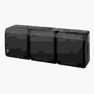 Розетка Hermes 3-на з з/к IP44 (чорна)