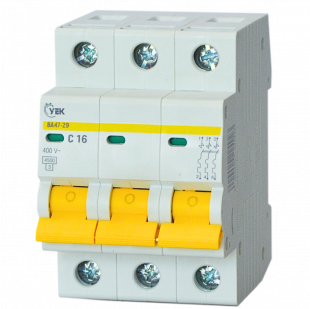 Купити Автоматичний вимикач ВА47-29 3Р 16А 4,5кА х-ка C 210,00 грн