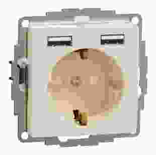 Купити Розетка 1-на з з/к + 2 USB тип А, бежева Sedna Design 3 618,70 грн