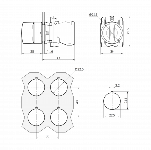 Кнопка управления поворотная TK5-AD53, TAKEL