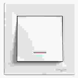 Купити Кнопка з підсвіткою, гвинтовий контакт, біла, Asfora 300,70 грн