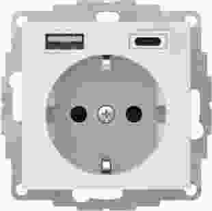Купити Розетка з з/к 16А/250В + 2хUSB A-С /3A, пол.білизна S.1 4 214,00 грн