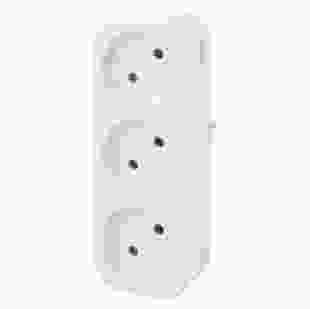 Купити Трійник побутовий e.socket.003.10.2, 3 гнізда, 2P, 10А, без заземлення 55,80 грн