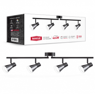 Купити Світильник світлодіодний MSL-02C MAXUS 16W 4100K чорний 1 450,00 грн