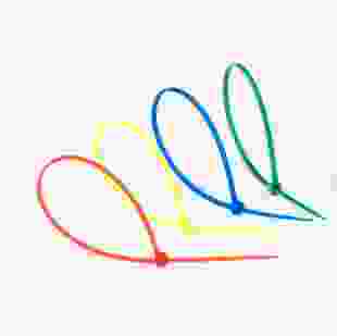 Купити Стяжка кабельна (хомут) мікс 4 кольори 4х300 (3,6х300мм) (100шт), TAKEL 99,50 грн