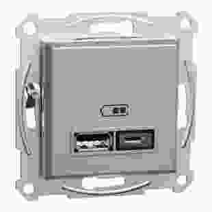 Купити USB розетка подвійна 2,4A алюміній Asfora 2 672,06 грн