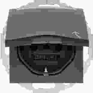 Купити Розетка з з/к, кришка, поле д/надпису, зах.контактів, антрацит, 16А/250В S.1 801,20 грн