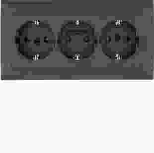 Купити Розетка з з/к потрійна, цільна, антрацит 16А/250В S.1 1 165,70 грн