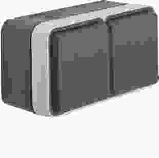 Купити Розетка з з/к подвійна горизонтальна IP55, сіра, 16А/250В W.1 1 435,20 грн