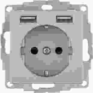 Купити Розетка з з/к 16А/250В + 2хUSB/2.4A, алюміній S.1 3 497,60 грн