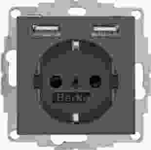 Купити Розетка з з/к 16А/250В + 2хUSB/2.4A, антрацит S.1 3 414,80 грн