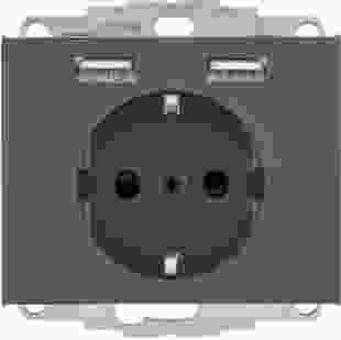 Купити Розетка з з/к 16А/250В + 2хUSB/2.4A, антрацит K.1 3 497,60 грн