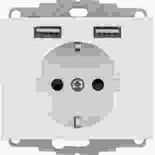 Купити Розетка з з/к 16А/250В + 2хUSB/2.4A, пол.білизна K.1 3 497,60 грн
