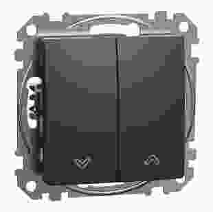 Купити Вимикач кнопковий 1-клавішний для жалюзі, електронне блокування 10 АХ, чорний Sedna Design 516,20 грн