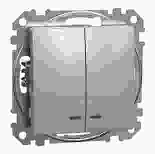 Купити Вимикач 2-клавішний з підсвіткою, алюміній Sedna Design 729,90 грн