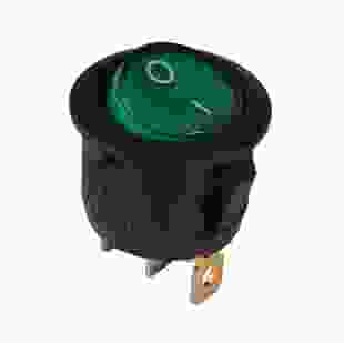 Купити KCD1-5-101N G/B 220V Перемикач, 1 клавіша, круглий зелений з підсвічуванням TNSy 13,30 грн