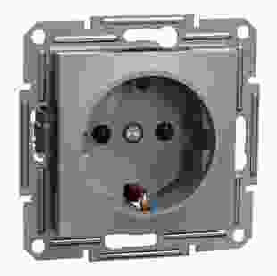 Купити Розетка з заземлюючим контактом, сталь, Asfora 146,70 грн