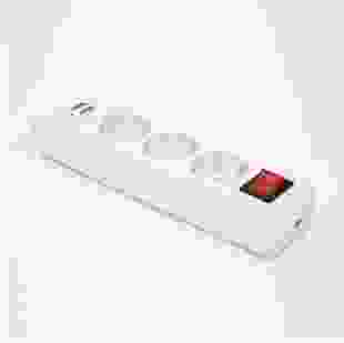 Купити Колодка подовжувача з кнопкою 3 гнізда із з/к та 2 USB, TAKEL 176,50 грн