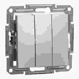 Купити Вимикач 3-клавішний 10A, алюміній, Asfora 243,40 грн